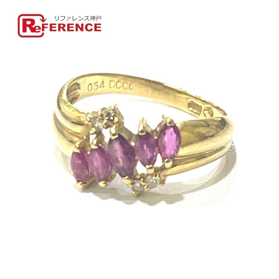 jewelry ジュエリー K18 R0.54 D0.06ct ルビー アクセサリー 色石 宝石 リング・指輪 ゴールド レディース【中古】 | 