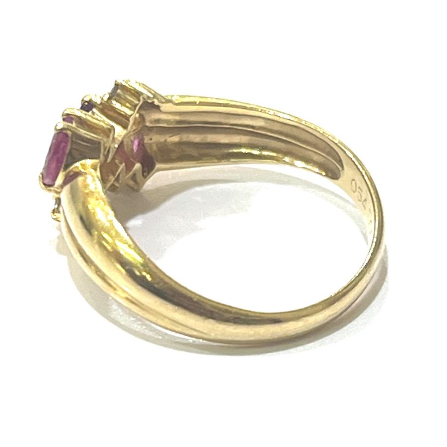 jewelry ジュエリー K18 R0.54 D0.06ct ルビー アクセサリー 色石 宝石 リング・指輪 ゴールド レディース【中古】 |  | 01