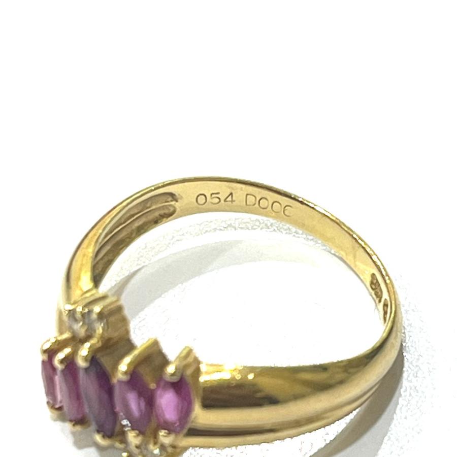 jewelry ジュエリー K18 R0.54 D0.06ct ルビー アクセサリー 色石 宝石 リング・指輪 ゴールド レディース【中古】 |  | 04