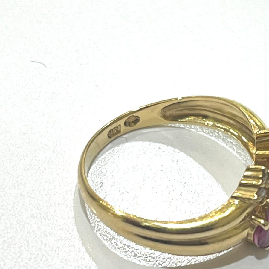jewelry ジュエリー K18 R0.54 D0.06ct ルビー アクセサリー 色石 宝石 リング・指輪 ゴールド レディース【中古】 |  | 05