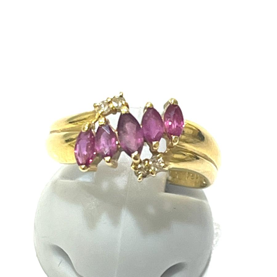 jewelry ジュエリー K18 R0.54 D0.06ct ルビー アクセサリー 色石 宝石 リング・指輪 ゴールド レディース【中古】 |  | 06