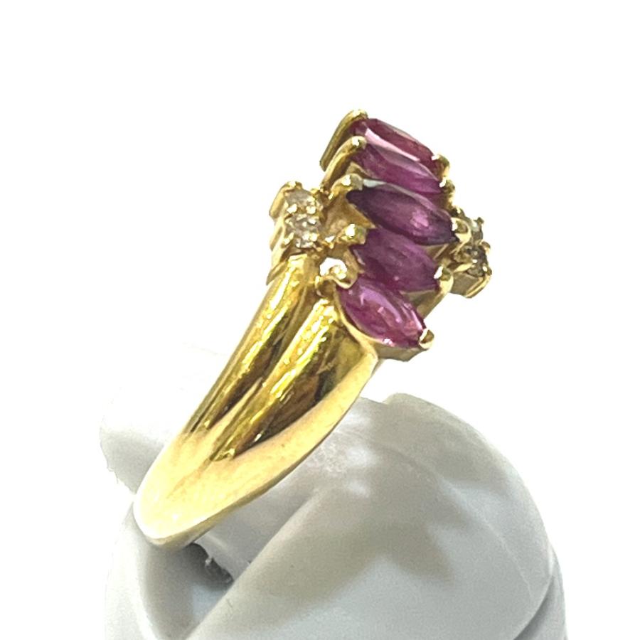 jewelry ジュエリー K18 R0.54 D0.06ct ルビー アクセサリー 色石 宝石 リング・指輪 ゴールド レディース【中古】 |  | 08