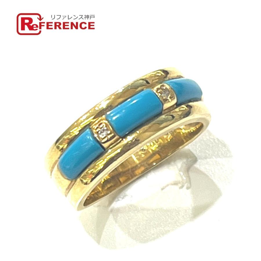 jewelry ジュエリー K18 トルコ石 D0.02ct アクセサリー ジュエリー リング・指輪 ゴールド レディース【中古】 | 