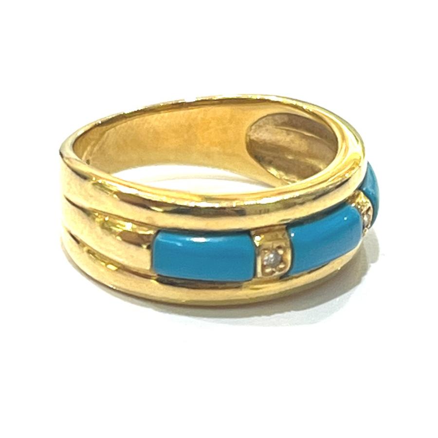 jewelry ジュエリー K18 トルコ石 D0.02ct アクセサリー ジュエリー リング・指輪 ゴールド レディース【中古】 |  | 07