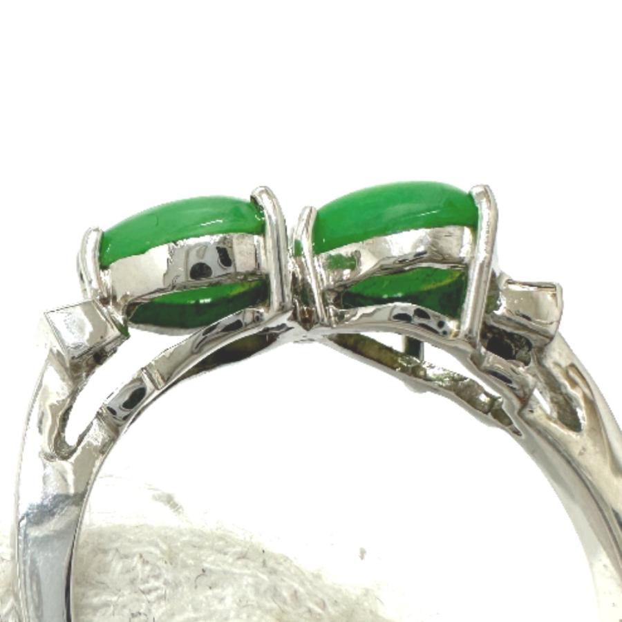 jewelry ジュエリー K18 2P翡翠 ダイヤ アクセサリー リング・指輪 シルバー レディース【中古】 |  | 04