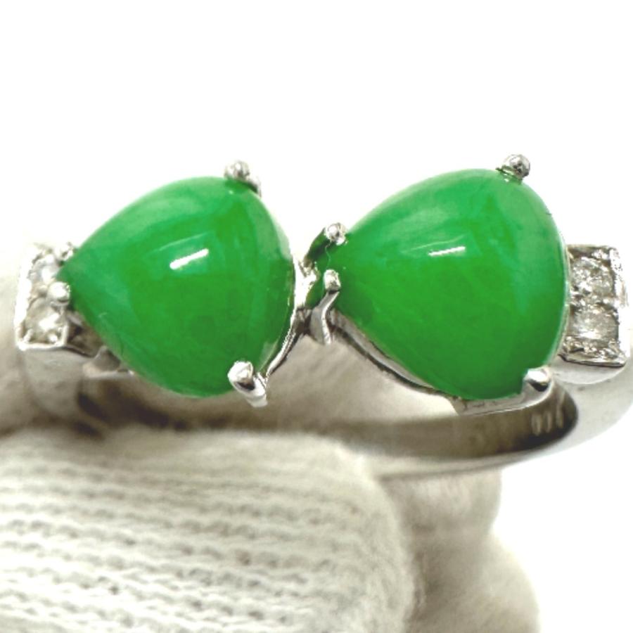 jewelry ジュエリー K18 2P翡翠 ダイヤ アクセサリー リング・指輪 シルバー レディース【中古】 |  | 05