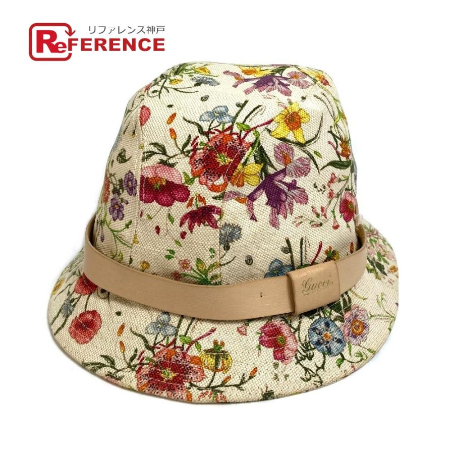 GUCCI グッチ 花柄 フローラ バケットハット 帽子 ハット キャンバス