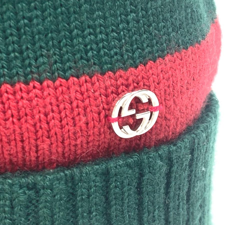 GUCCI グッチ ビーニー ニットキャップ シェリーカラー GG金具 帽子