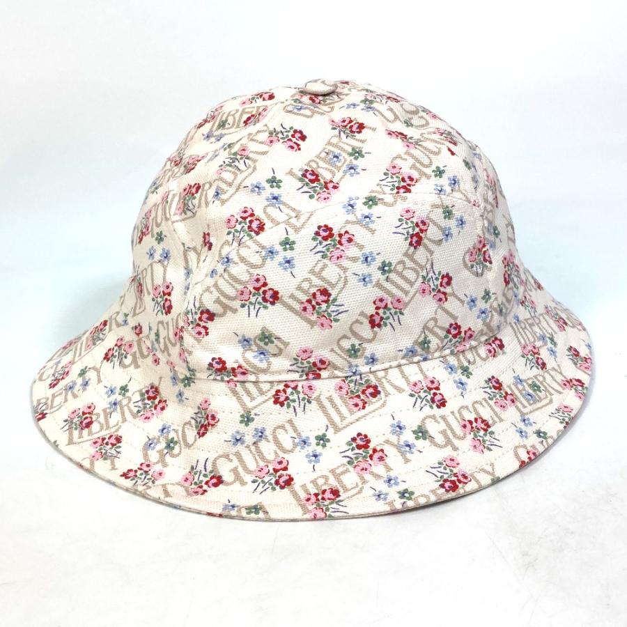 GUCCI グッチ 634375 リバティ Liberty ハット 帽子 花柄 フローラ フラワー ハット コットン ピンク レディース【中古】未使用｜reference｜02