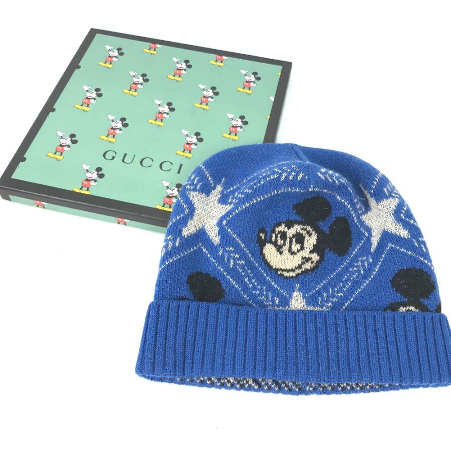 未使用 GUCCI グッチ 604032 ミッキーマウス ビーニー 帽子 ニット帽 