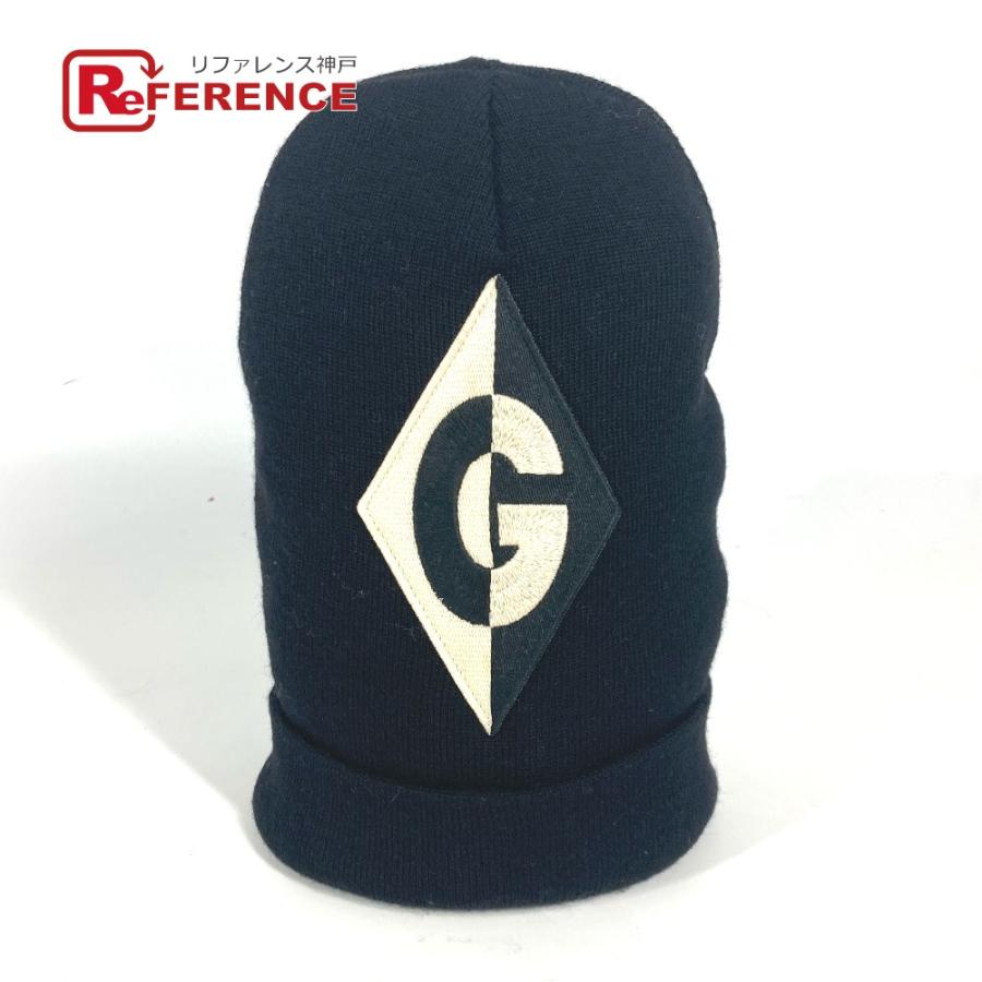 GUCCI グッチ ロゴ ビーニー 帽子 ニット帽 ニットキャップ ニット帽 ブラック メンズ【中古】 | GUCCI