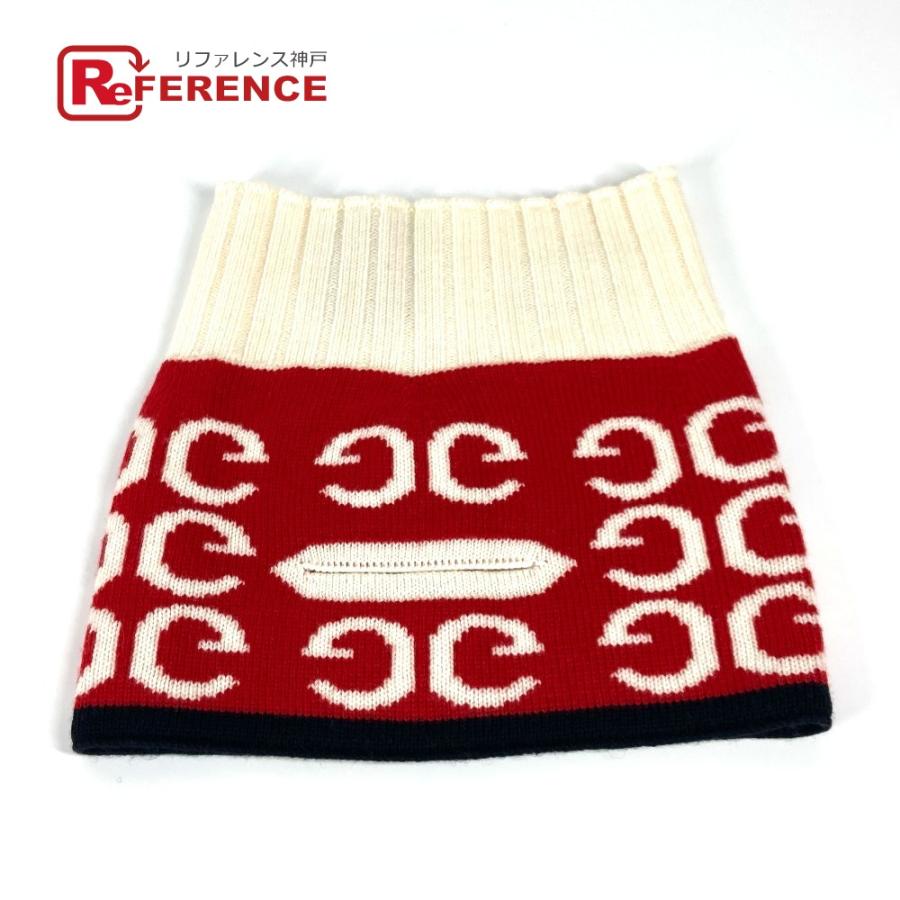 美品 GUCCI グッチ ロゴ ネックウォーマー アクセサリー マフラー レッド ユニセックス【中古】 | GUCCI