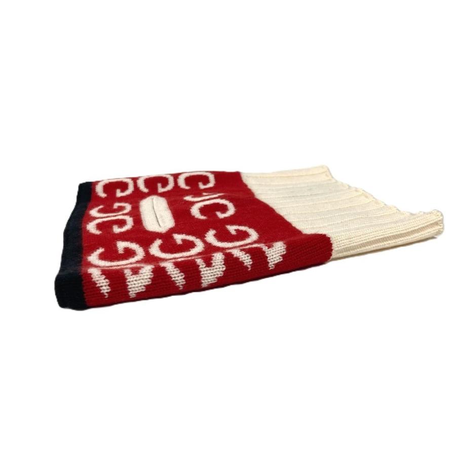 美品 GUCCI グッチ ロゴ ネックウォーマー アクセサリー マフラー レッド ユニセックス【中古】 | GUCCI | 02