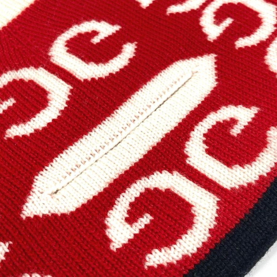 美品 GUCCI グッチ ロゴ ネックウォーマー アクセサリー マフラー レッド ユニセックス【中古】 | GUCCI | 04