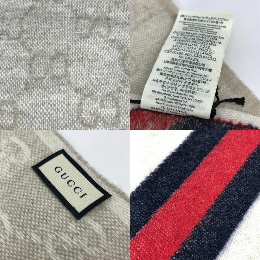 未使用 GUCCI グッチ 570603 GG シェリーライン フリンジ マフラー ベージュ メンズ【中古】 | GUCCI | 08