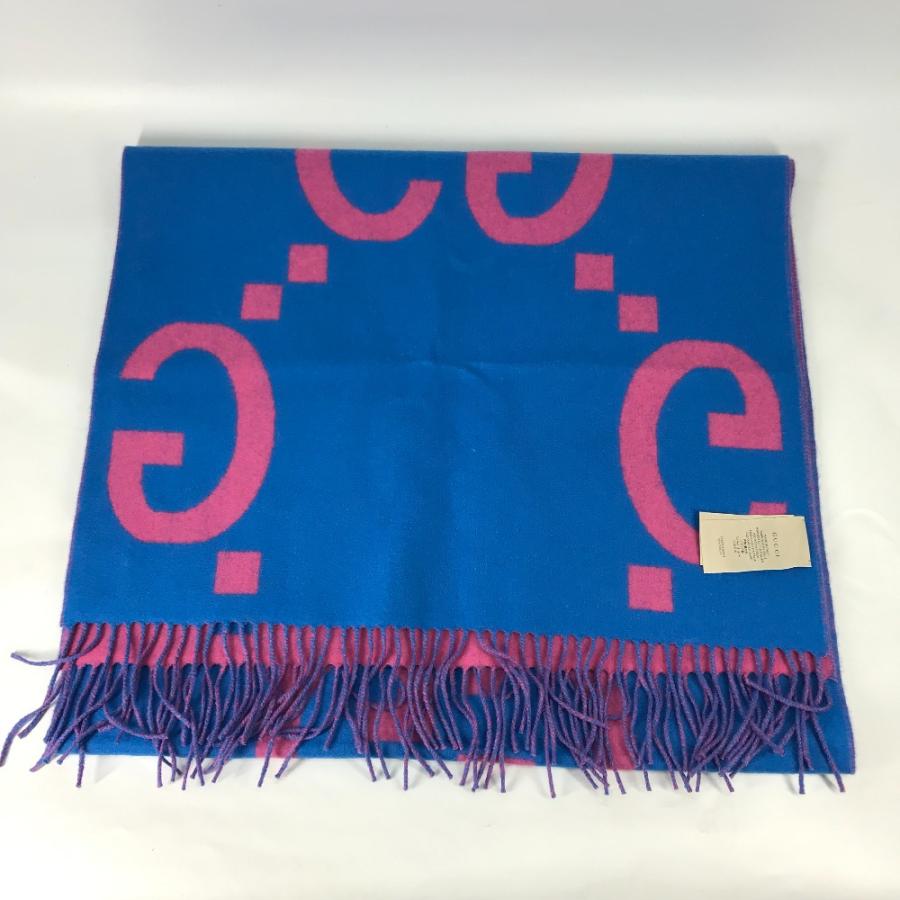 未使用 GUCCI グッチ 726526 GGジャガード フリンジ バイカラー マフラー ピンク レディース【中古】 | GUCCI | 02