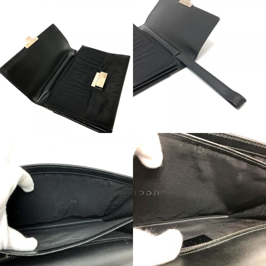 GUCCI グッチ 1613 ロゴ ストラップ セカンドバッグ ブラック メンズ【中古】｜reference｜09