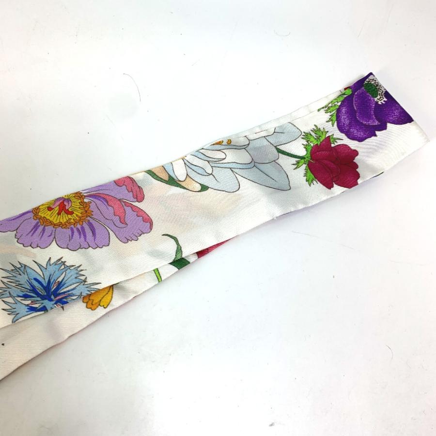 美品　GUCCI グッチ　バンドースカーフ　花柄フローラ　シルク　ネックボウ actone_224-1749-4
