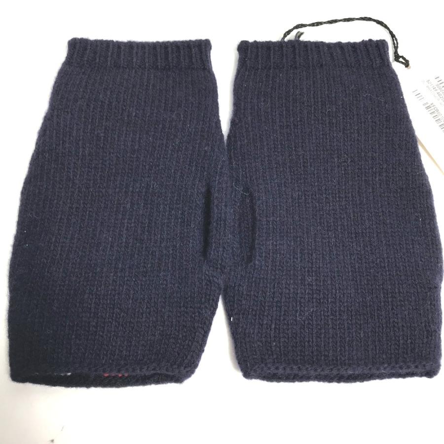 未使用 GUCCI グッチ 521149 ストライプ グローブ 指無し 手袋 ネイビー レディース【中古】 | GUCCI | 03