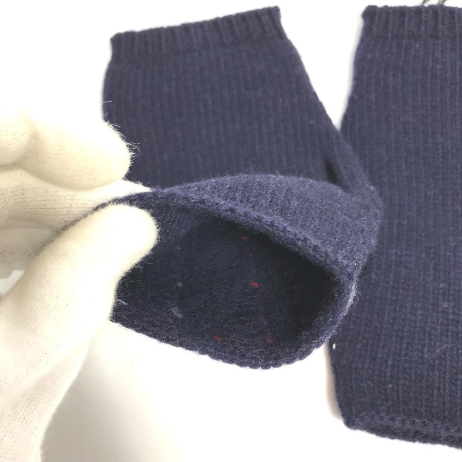 未使用 GUCCI グッチ 521149 ストライプ グローブ 指無し 手袋 ネイビー レディース【中古】 | GUCCI | 05