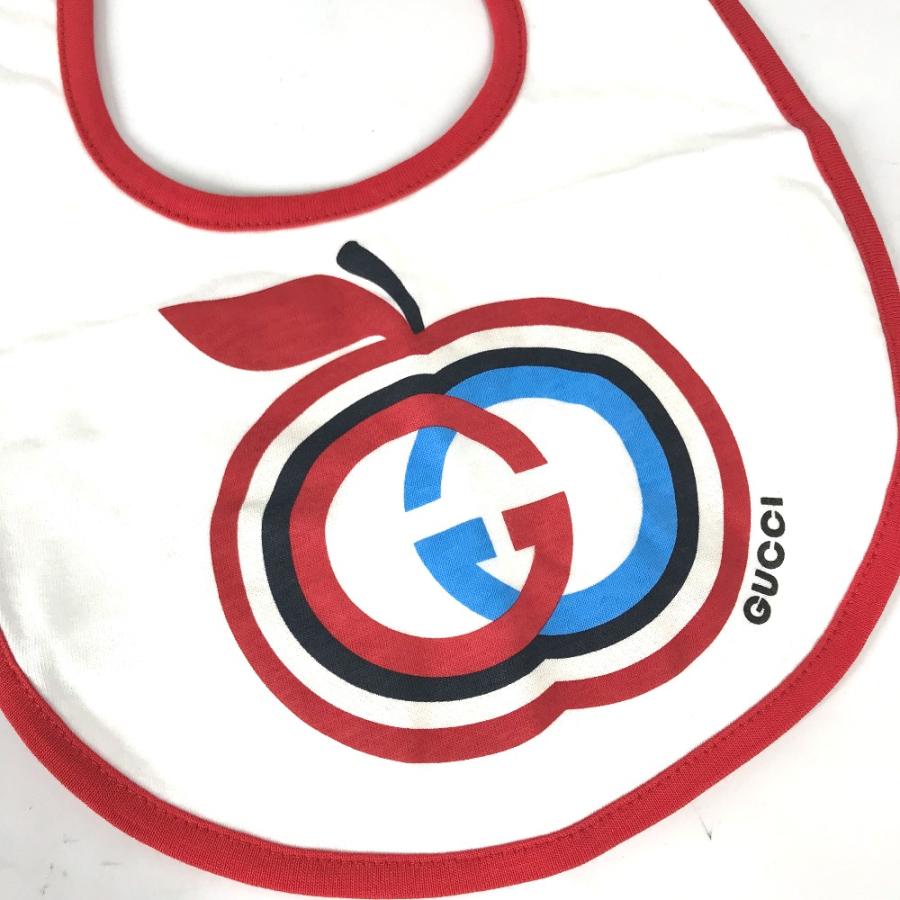 未使用 GUCCI グッチ 666440 GG アップル スタイ ビブ よだれかけ ベビー 赤ちゃん BABY  雑貨 ホワイト キッズ【中古】 | GUCCI | 01