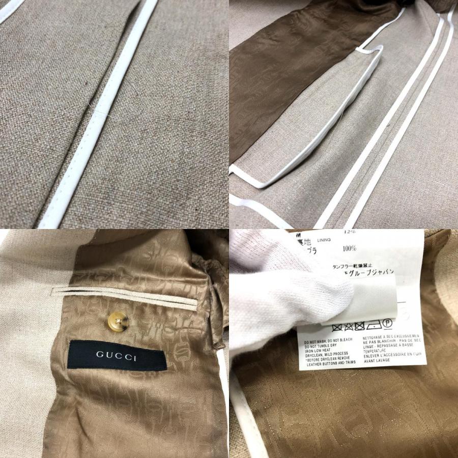 GUCCI グッチ リネン混 テーラード スーツ ジャケット ベージュ メンズ【中古】 | GUCCI | 08