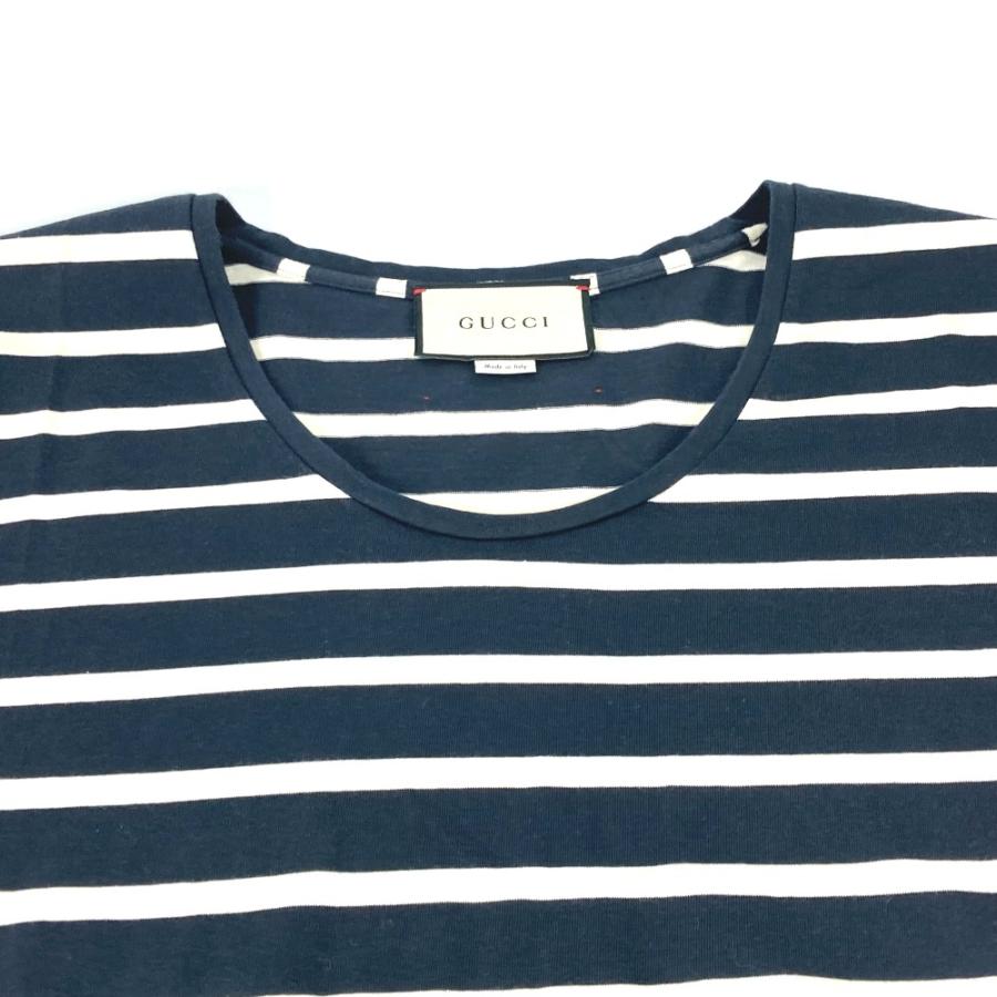 GUCCI グッチ 574931 トップス アパレル ボーダー 半袖Ｔシャツ ネイビー メンズ【中古】 | GUCCI | 02