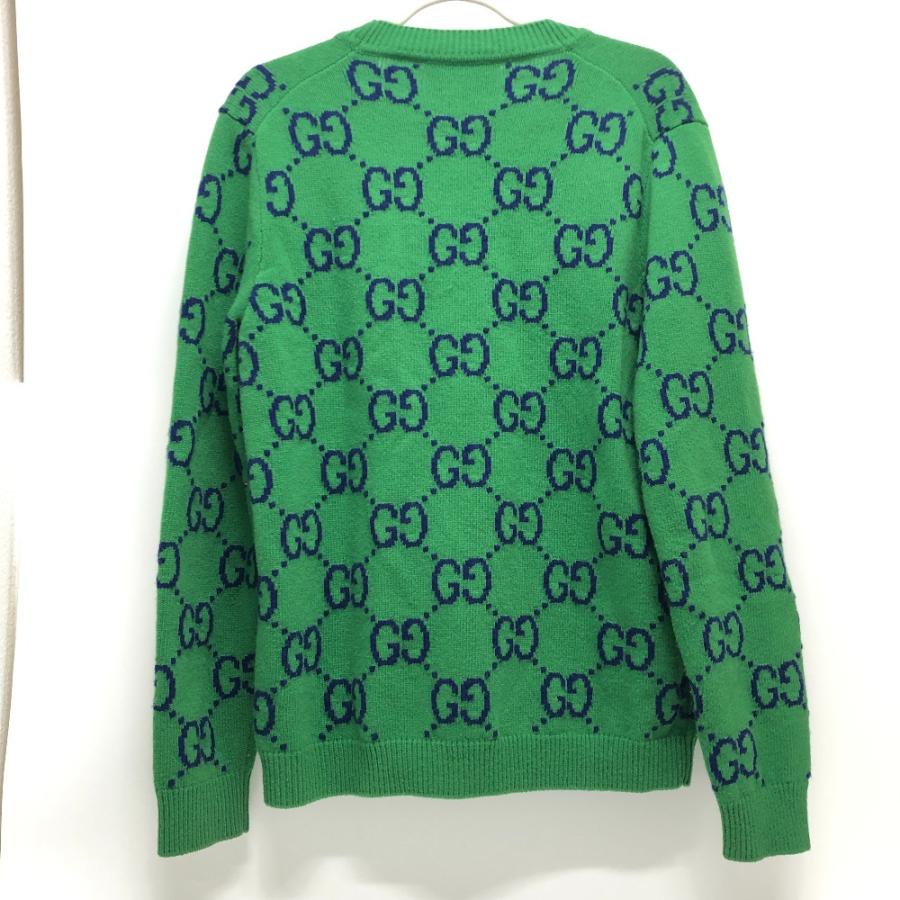 GUCCI グッチ 674043 GGインターシャ カーデガン 長袖カーディガン 長袖ニット ニット アパレル カーディガン グリーン メンズ【中古】 | GUCCI | 01