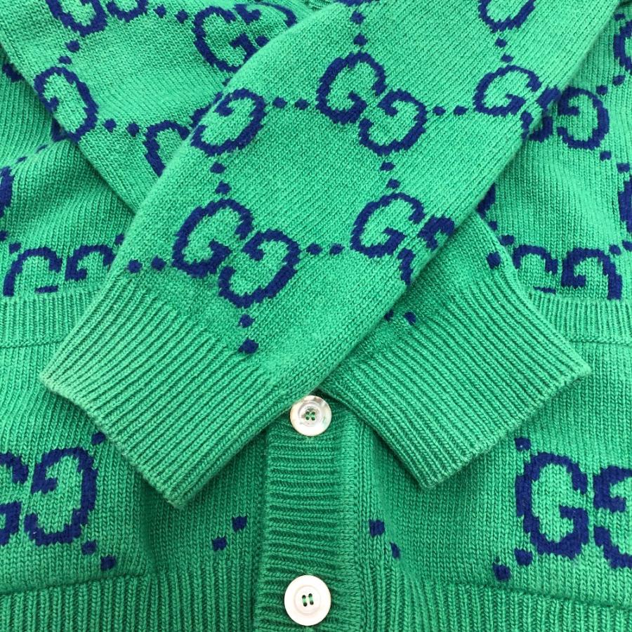 GUCCI グッチ 674043 GGインターシャ カーデガン 長袖カーディガン 長袖ニット ニット アパレル カーディガン グリーン メンズ【中古】 | GUCCI | 03