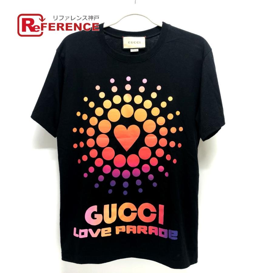 GUCCI グッチ ハート ドット アパレル トップス 半袖 Tシャツ フロントプリント ラブパレード 半袖Ｔシャツ ブラック メンズ【中古】 | GUCCI