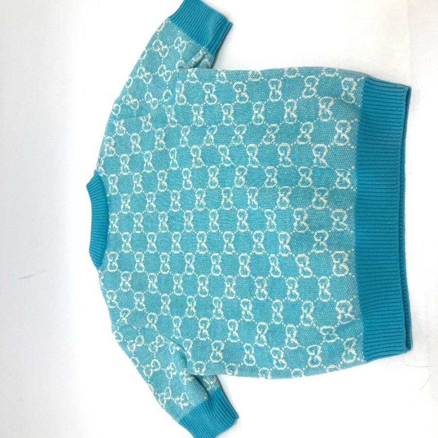 GUCCI グッチ 629456 GGジャガード 半袖 ニット トップス  コットン半袖 20AW ニット 水色 ブルー レディース【中古】 | GUCCI | 06