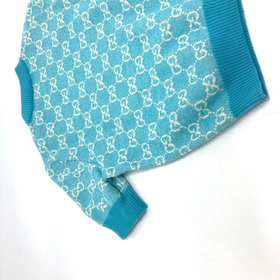 GUCCI GGジャガード 半袖 ニット トップスBLUE