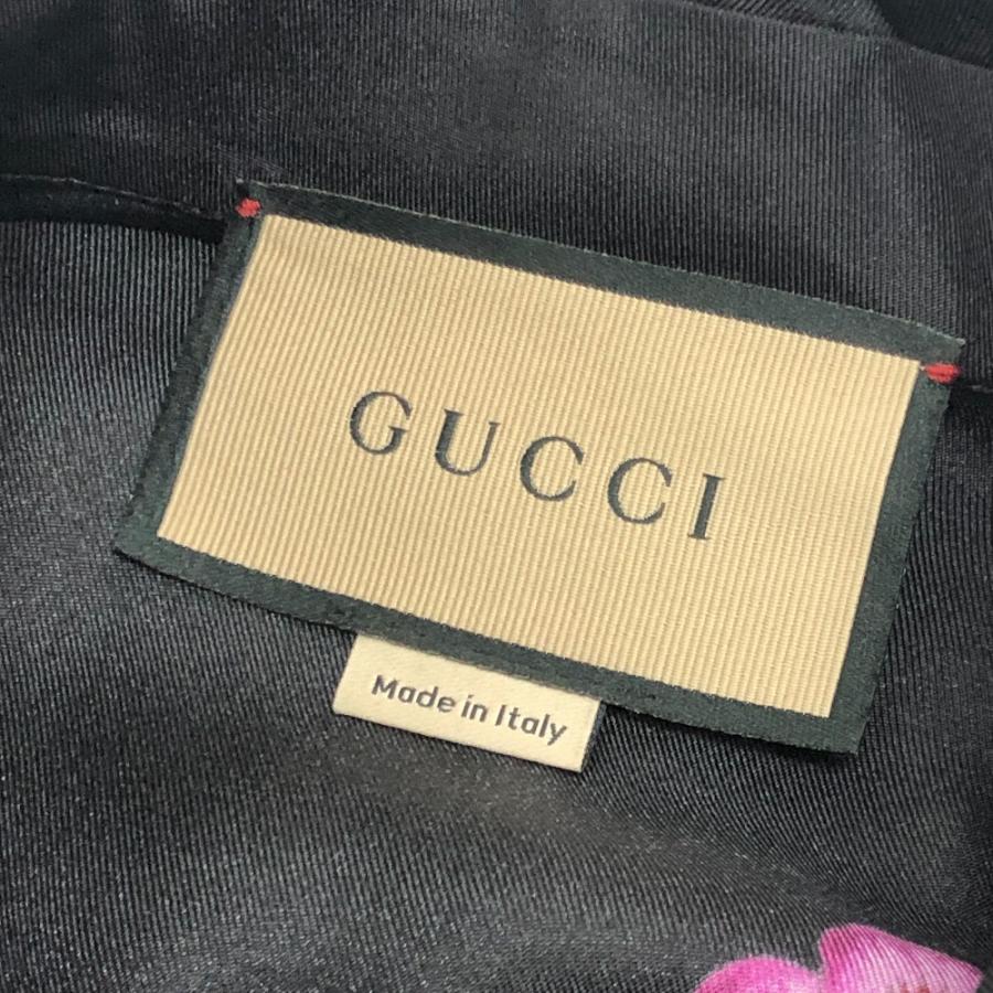 GUCCI グッチ 722304 リボン フラワーシャツ アパレル トップス スカーフ付き 肩パッド付き 長袖シャツ ブラック レディース【中古】 | GUCCI | 04