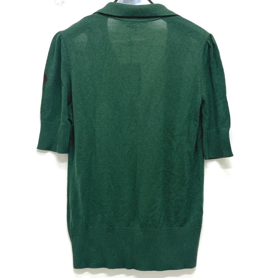 新品同様 GUCCI グッチ 205241 ダイヤモンド柄 アーガイル アパレル トップス 半袖 ニット ポロシャツ グリーン レディース【中古】 | GUCCI | 01