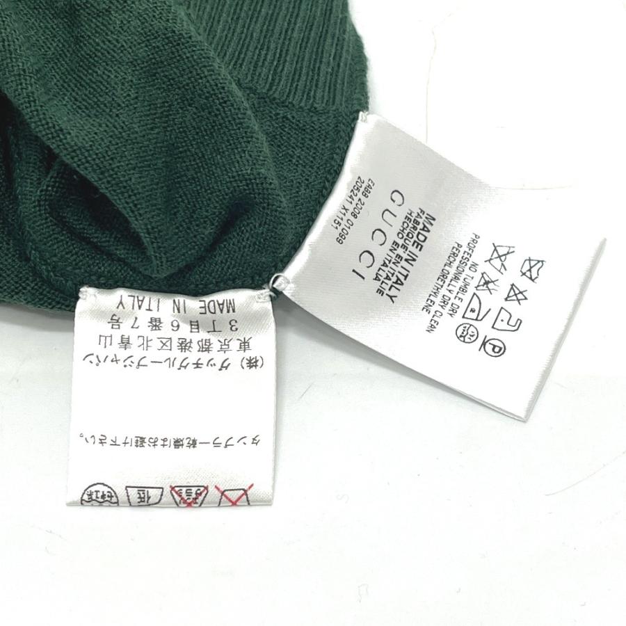 新品同様 GUCCI グッチ 205241 ダイヤモンド柄 アーガイル アパレル トップス 半袖 ニット ポロシャツ グリーン レディース【中古】 | GUCCI | 08