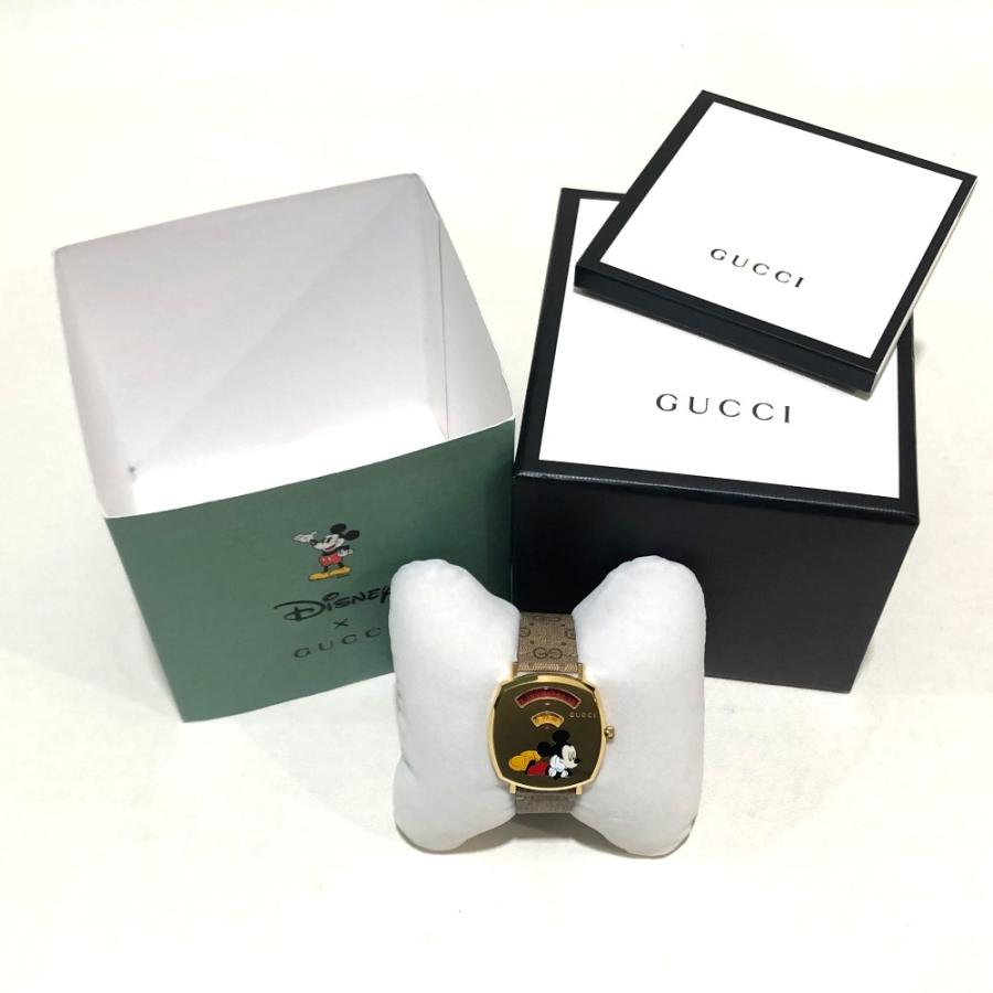 Gucci グッチ 157 4 Ya1574 Disney X Gucci コラボ ミッキープリント 腕時計 ゴールド ベージュ系 ユニセックス 未使用 中古 2 リファレンス コレクション 通販 Yahoo ショッピング