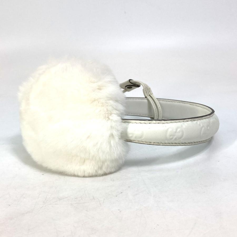 GUCCI グッチ 245929 グッチシマ ファー モコモコ 紐つき 耳あて イヤーマフラー イヤーウォーマー イヤーマフ  ホワイト【中古】未使用 | GUCCI | 02