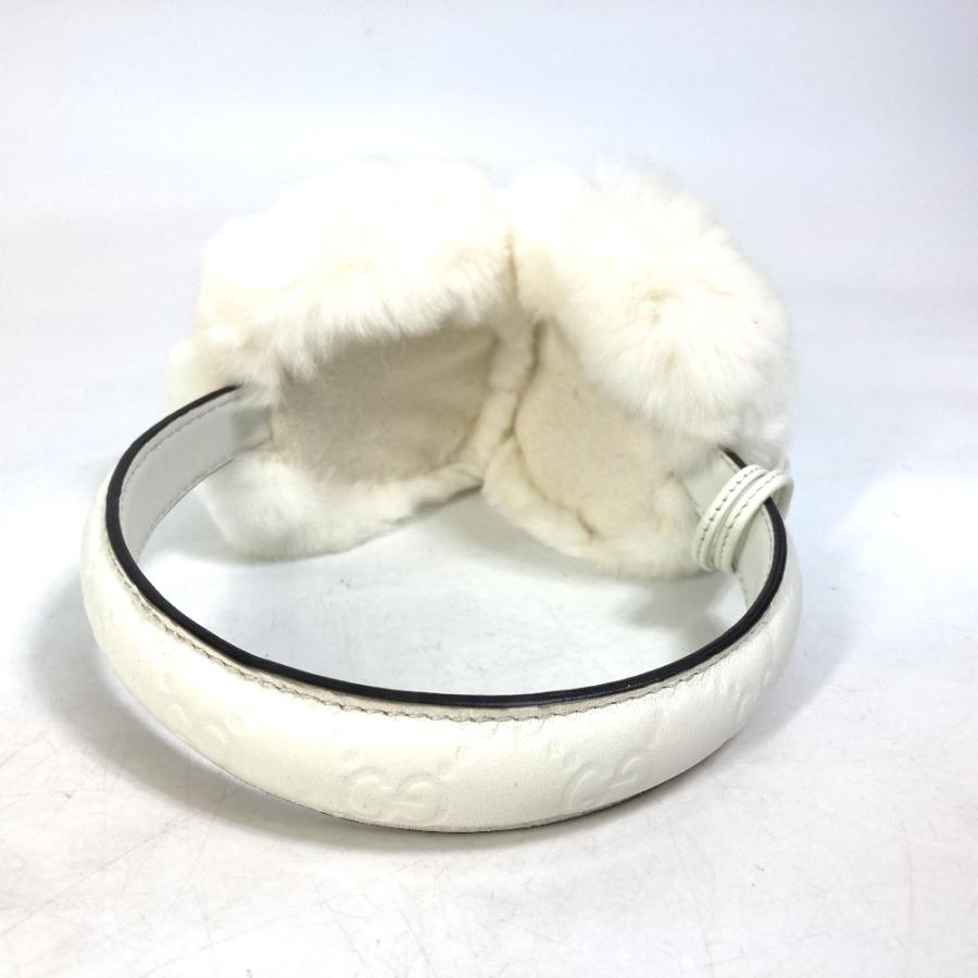 GUCCI グッチ 245929 グッチシマ ファー モコモコ 紐つき 耳あて イヤーマフラー イヤーウォーマー イヤーマフ  ホワイト【中古】未使用 | GUCCI | 03