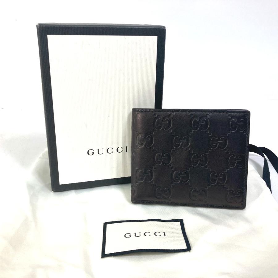 GUCCIグッチGGシマレザー ブラック折り畳みタイプ保存袋・付属品