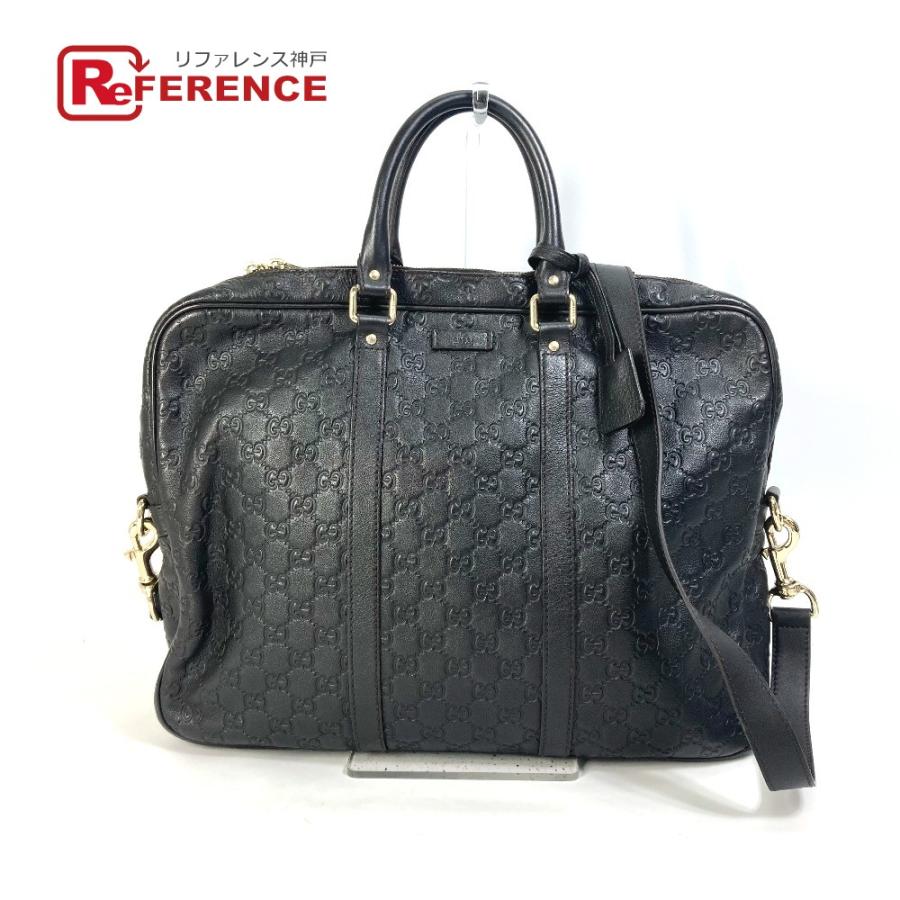グッチ ビジネスバッグシマレザーCC柄ブリーフケース 2way