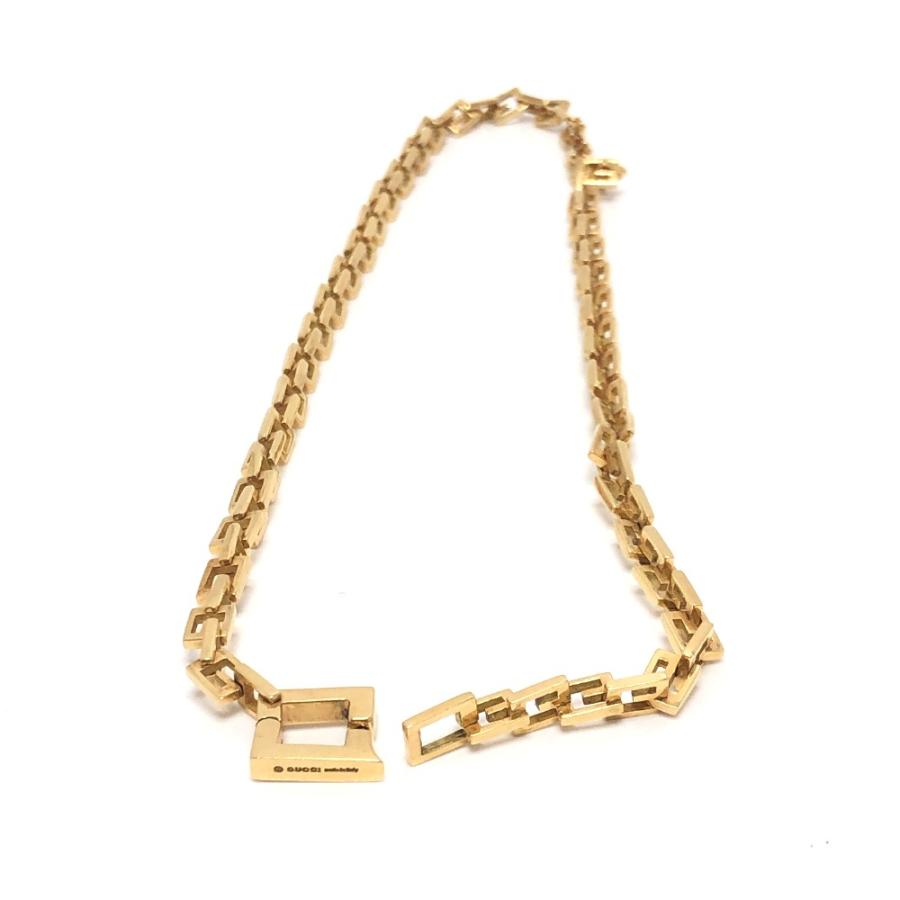 GUCCI グッチ K18YG   G ロゴ リンク スクエア  チェーン ネックレス ゴールドチェーン アクセサリー  ネックレス ゴールド レディース【中古】 | GUCCI | 08