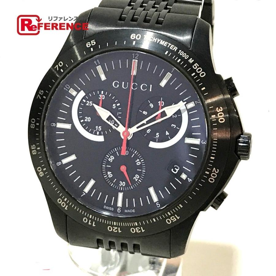 Gucci グッチ 126 2 Gタイムレスクロノ メンズ腕時計 腕時計 ブラック メンズ 中古 6232 25 リファレンス コレクション 通販 Yahoo ショッピング