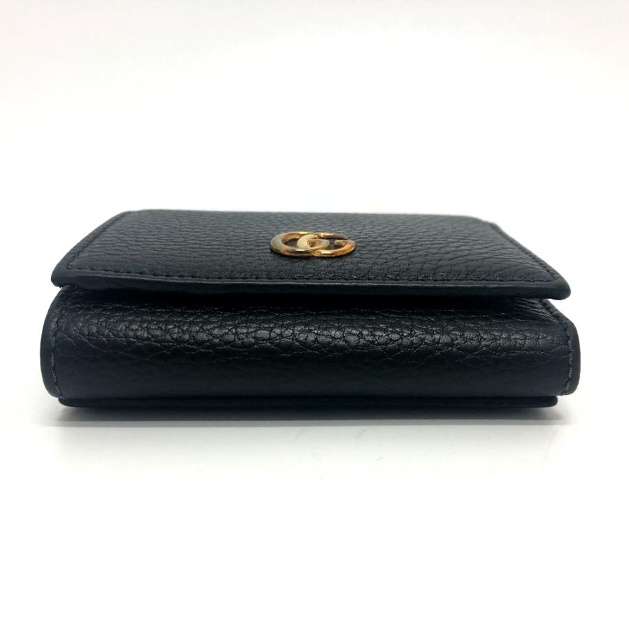 GUCCI グッチ 474746 GGマーモント コンパクトウォレット 小銭入れ 財布 ウォレット コンパクト財布 3つ折り財布 ブラック 【中古】 | GUCCI | 05