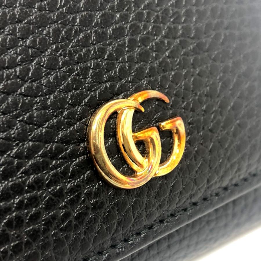 GUCCI グッチ 474746 GGマーモント コンパクトウォレット 小銭入れ 財布 ウォレット コンパクト財布 3つ折り財布 ブラック 【中古】 | GUCCI | 06