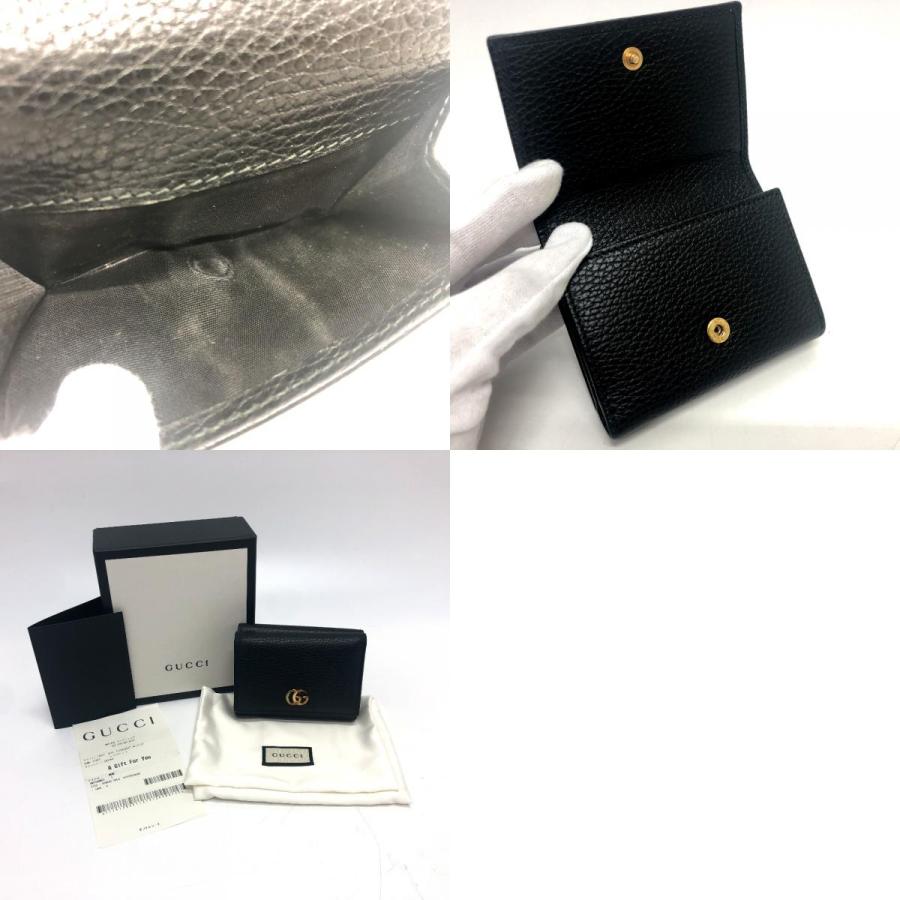 GUCCI グッチ 474746 GGマーモント コンパクトウォレット 小銭入れ 財布 ウォレット コンパクト財布 3つ折り財布 ブラック 【中古】 | GUCCI | 09