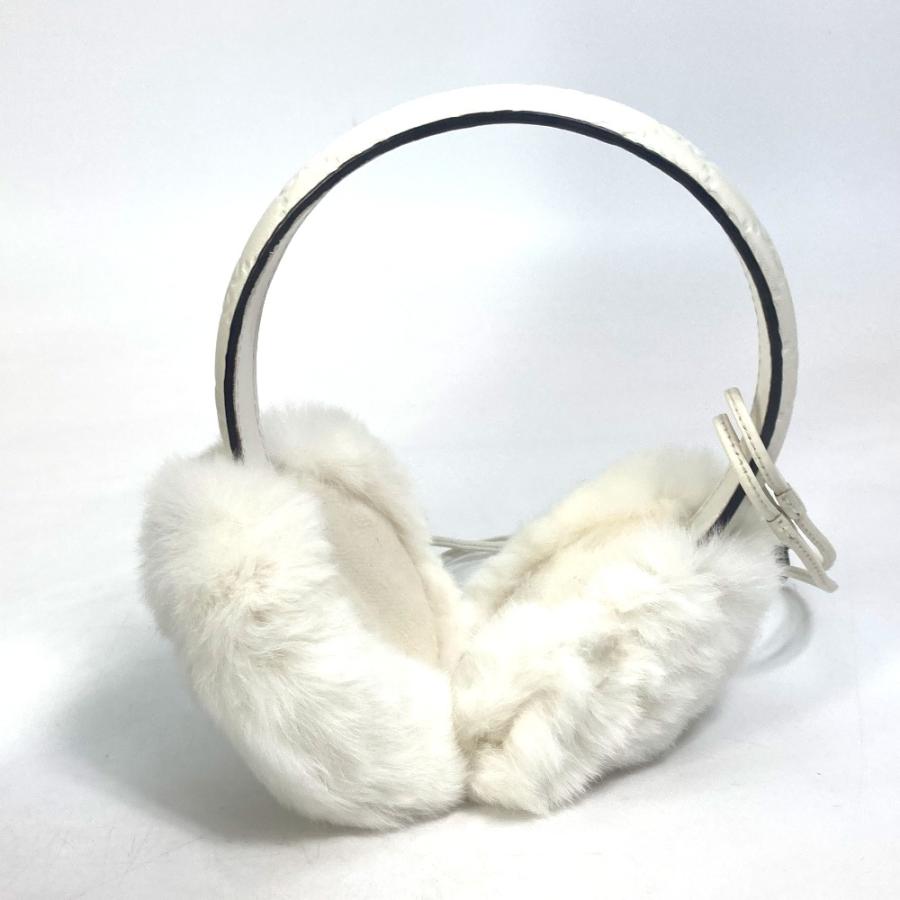GUCCI グッチ 245929 グッチシマ ファー モコモコ 紐つき 耳あて イヤーマフラー イヤーウォーマー イヤーマフ シマレザー【中古】美品 | GUCCI | 01