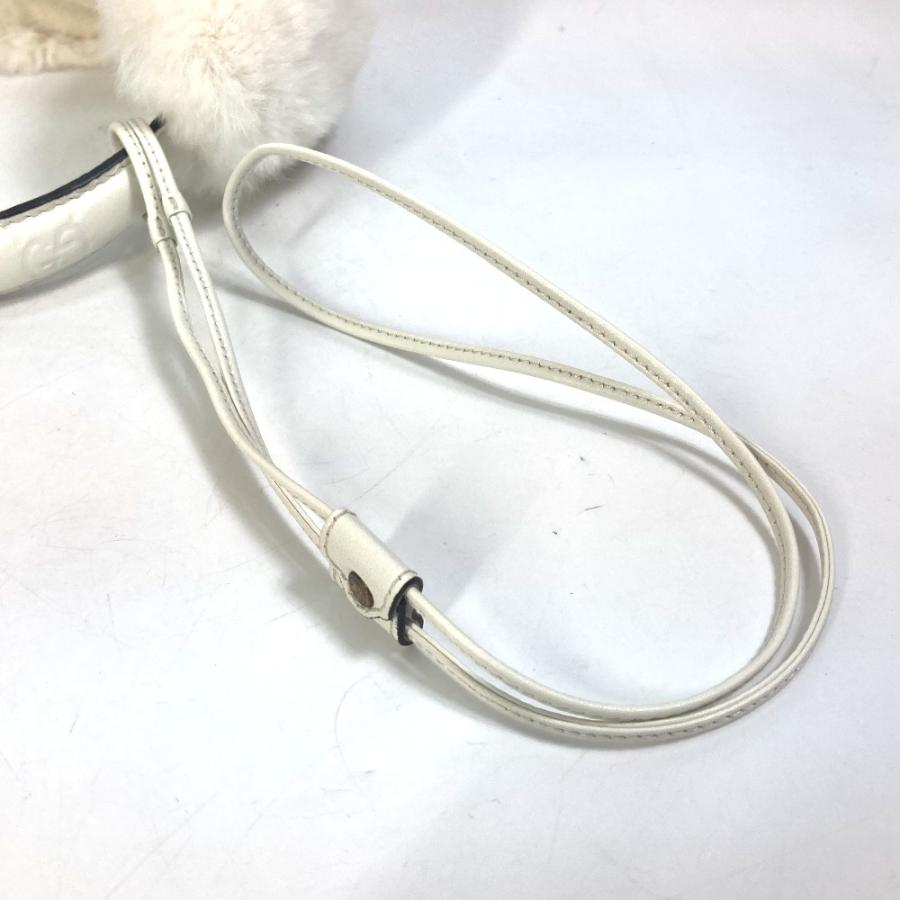GUCCI グッチ 245929 グッチシマ ファー モコモコ 紐つき 耳あて イヤーマフラー イヤーウォーマー イヤーマフ シマレザー【中古】美品 | GUCCI | 02