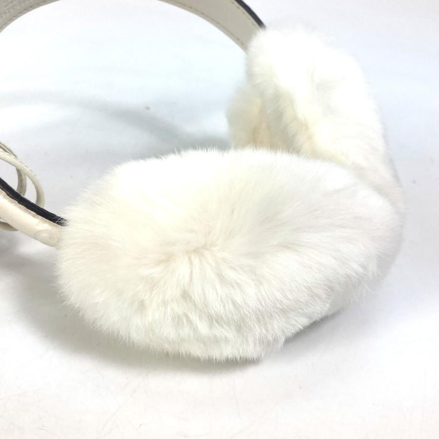 GUCCI グッチ 245929 グッチシマ ファー モコモコ 紐つき 耳あて イヤーマフラー イヤーウォーマー イヤーマフ シマレザー【中古】美品 | GUCCI | 03