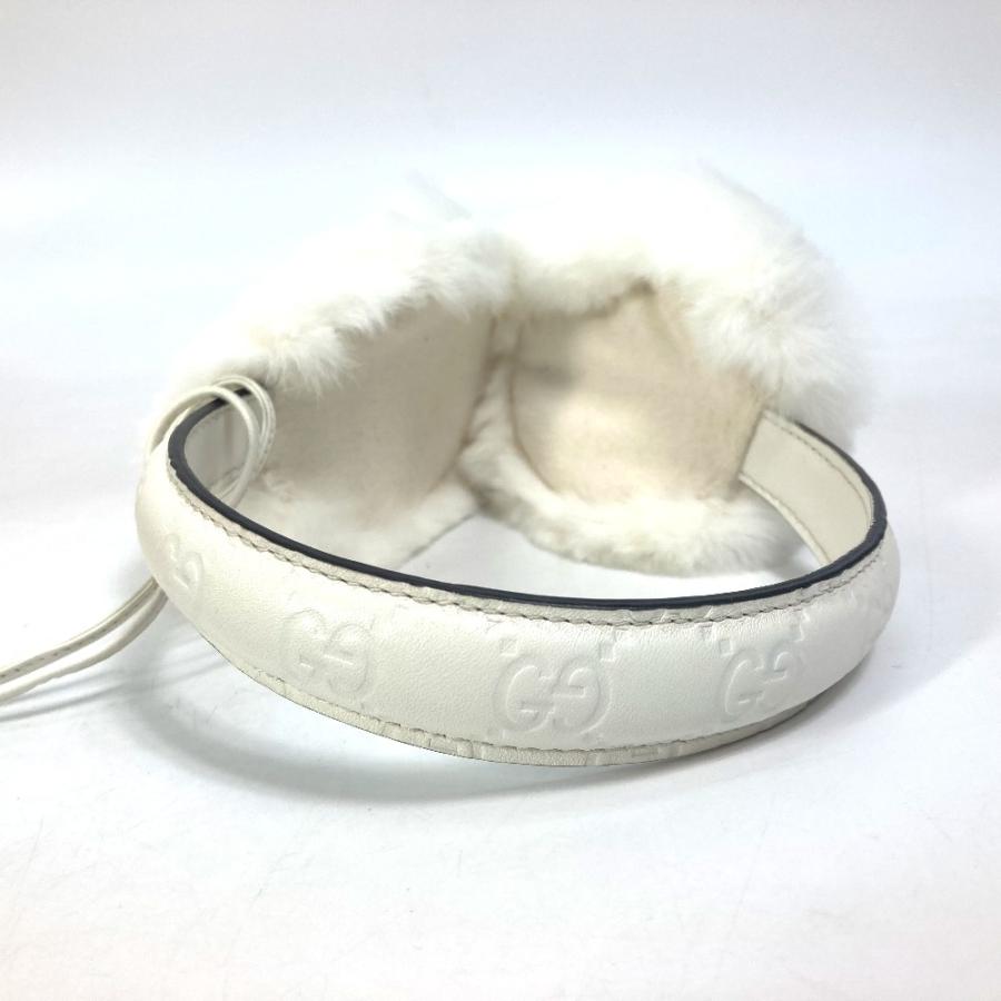 GUCCI グッチ 245929 グッチシマ ファー モコモコ 紐つき 耳あて イヤーマフラー イヤーウォーマー イヤーマフ シマレザー【中古】美品 | GUCCI | 05