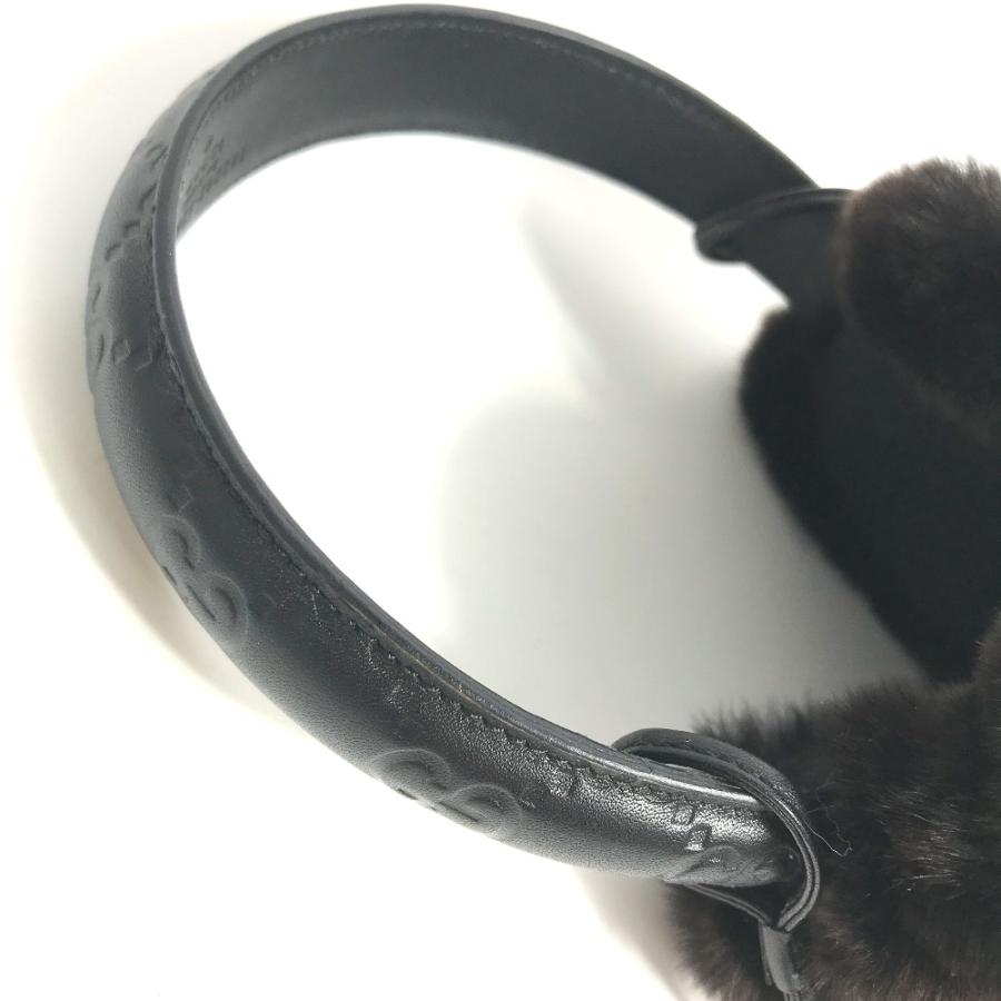 美品 GUCCI グッチ 245929 ファー モコモコ 紐つき 耳あて イヤーマフラー イヤーウォーマー グッチシマ GG イヤーマフ【中古】 | GUCCI | 04